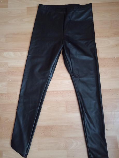 Koženkové legíny, h&m,m