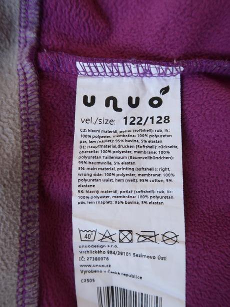 Zateplené softshellové nohavice unuo 122/128, unuo,122