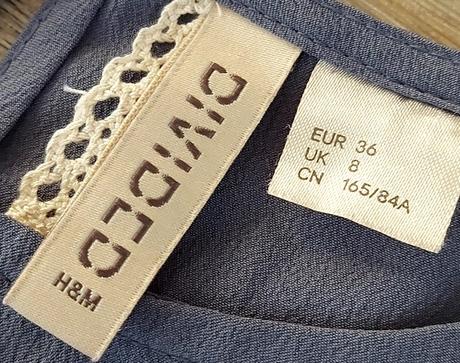 Modré vyšívané šaty, h&m,36