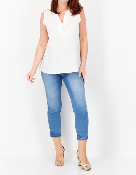 Biela ľanová blúzka, top gerry weber, veľ. l, gerry weber,l