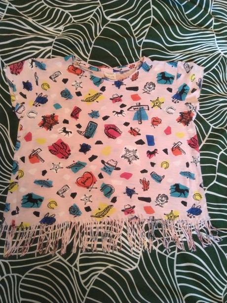 Tričko so strapcami, zara,140