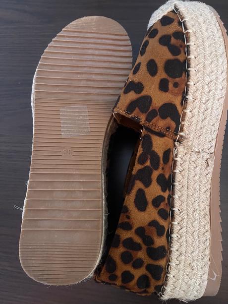 Tigrované espadrilky na platforme, 37