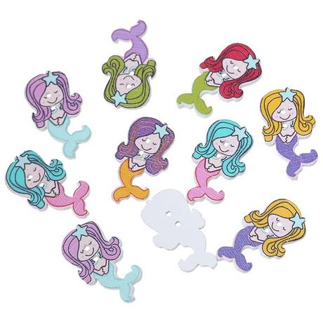 Drevený gombík morská panna, 