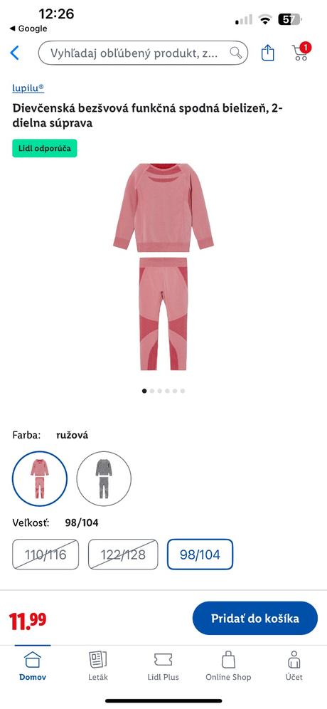 Lupilu termo prádlo vel. 4-6 rokov, lupilu,116