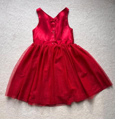 Vianočné šaty s mašľou pre dievča, 122