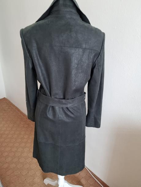 Čierny mäkký kožený kabát kara veľ. 38, 38