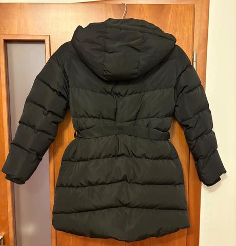 Zimní péřovà bunda s kapucou, mango,152