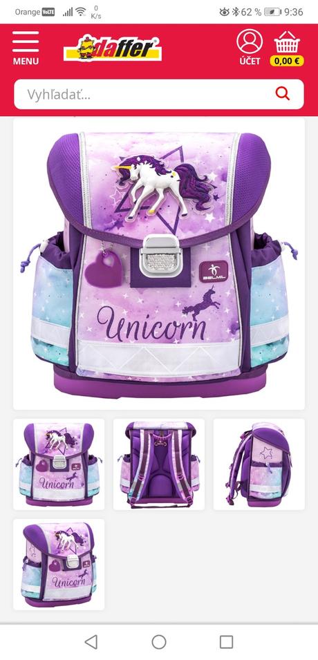 Školská taška unicorn,