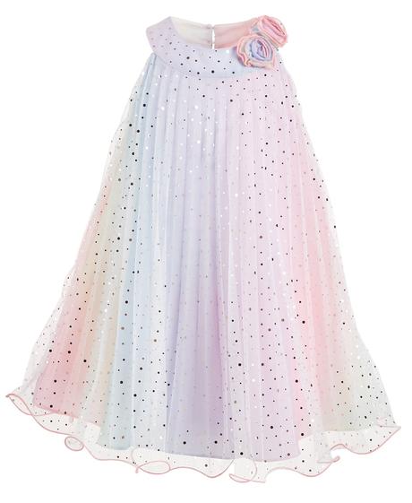 Dúhové plisované šaty bonnie jean usa, bonnie jean,86 / 92 / 98 / 122 / 128