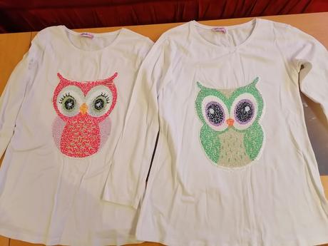 Biele tuniky- tričká s preklápacim obrázkom, 146