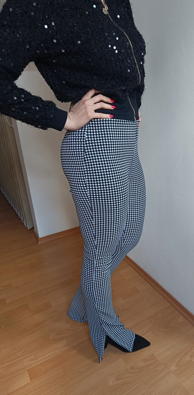 Kárované zvonové nohavice, new yorker,m