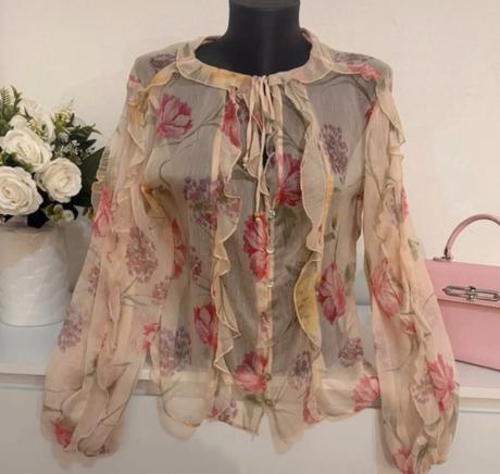 Zara luxusná romantická šifónová blúzka, zara,s