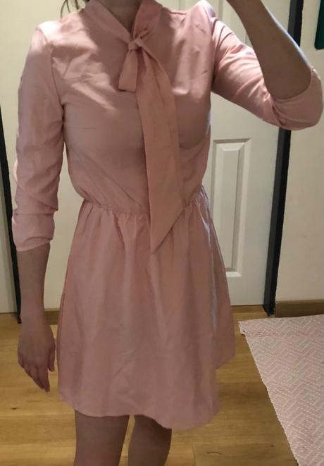 Ružové šaty s mašľou xxs/xs, 34