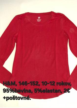 Dievčenské tričká s dlhým rukávom. h&m., h&m,164