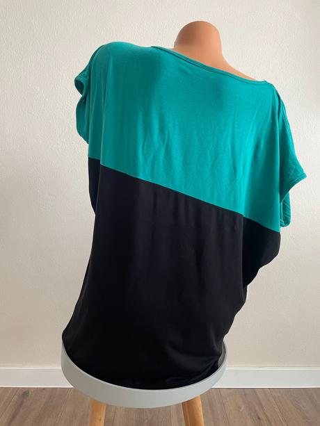 Zeleno čierny viskózový top, l/xl, xl