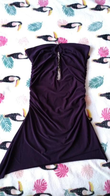 Fialový top s detailom hada, s