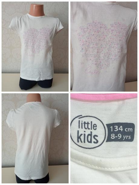 Dievčenské biele kvetované tričko (8-9r.), 134