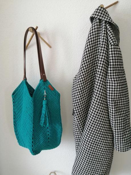 Háčkovaná kabelka shopperka,