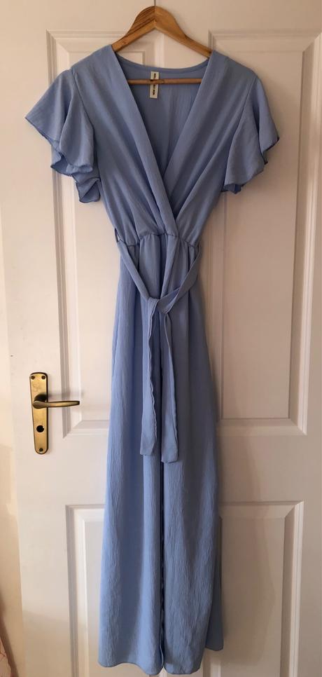 Bledomodré spoločenské šaty, s/m, s