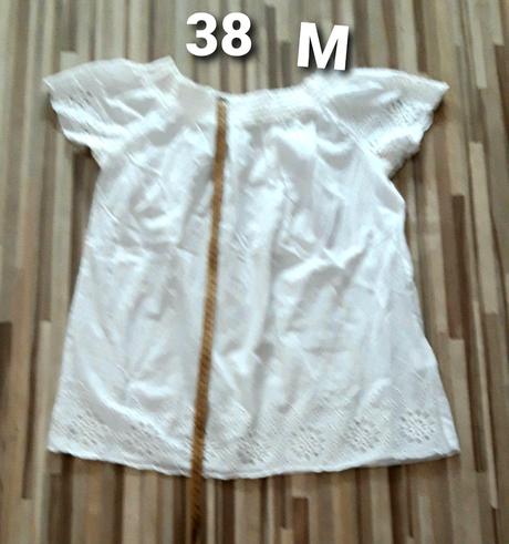 Biela letna bluzka ku kroju 38,m, m