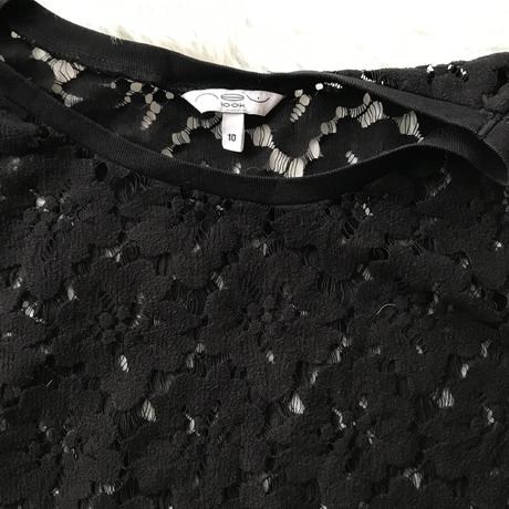 Elegantná čierna čipkovaná blúzka, new look,38