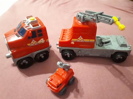 Kamion s prívesom žeriavom, mattel,