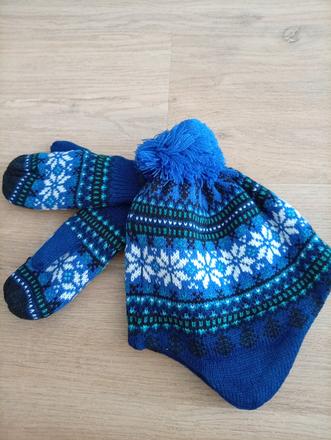 Čiapka zimná s rukavicami, h&m,92 / 104