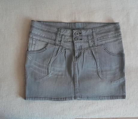 Sivá riflová minisukňa f&f 42, f&f,42