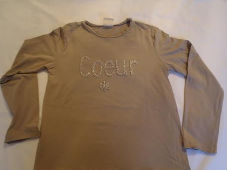 Hnedé tričko s výšivkou, zara,128