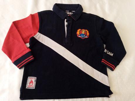 Modré tričko m&s veľ. 110 požiarnik sam, marks & spencer,110