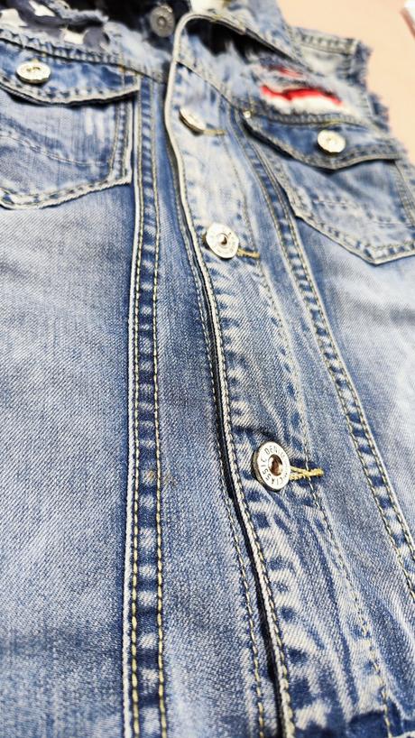 Riflová vesta, denim,xs