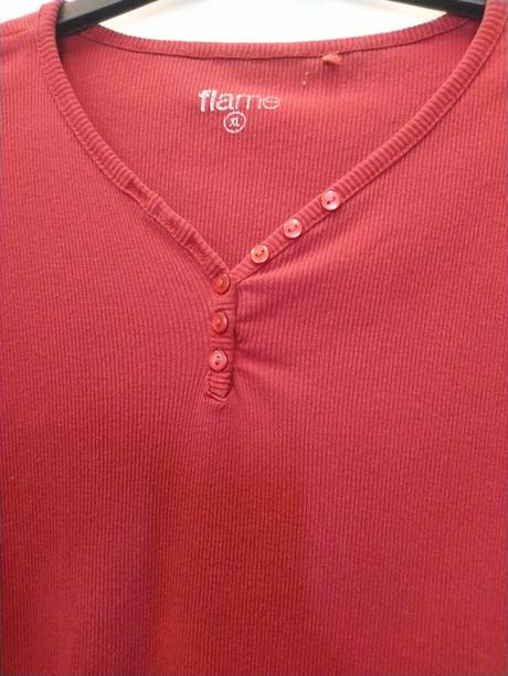 Dámsky tmavo červenený vrúbkovaný top, flame, xl, xl