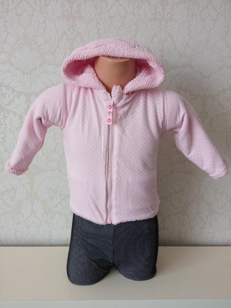 Ružová obojstranná mikina s kapucňou, 86