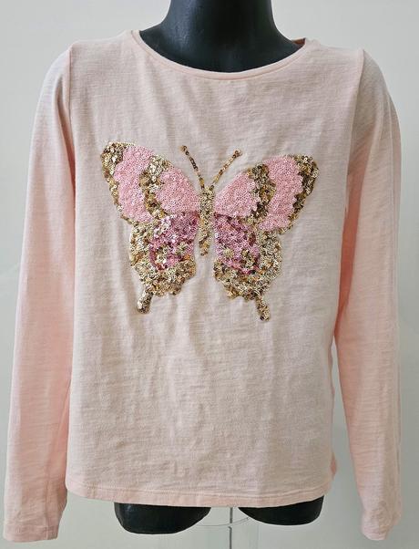 Tričko s motýľom, h&m,140