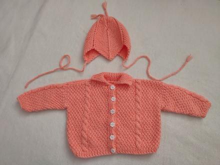 Pletený set svetrík + čiapka, 62