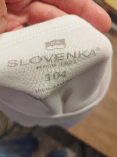 Biele tričko s dlhým rukávom zn. slovenka v. 104, slovenka,104