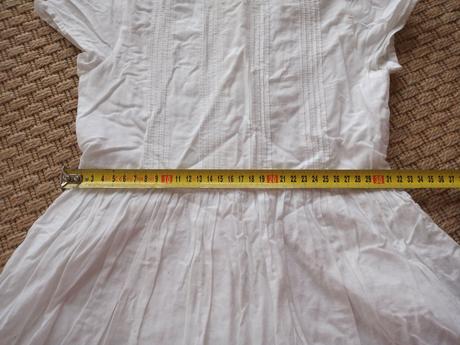 Biele vzdušné šatky na leto s krajkou, mini boden,116