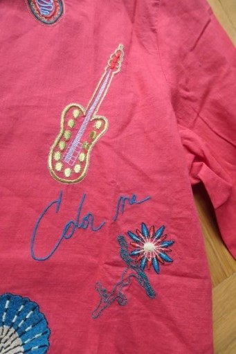 Desigual vysivana nova cervena bluzka/tunika, desigual,l / m