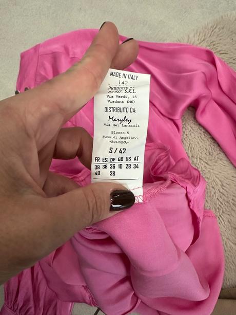 Ružová saténová blúzka, s