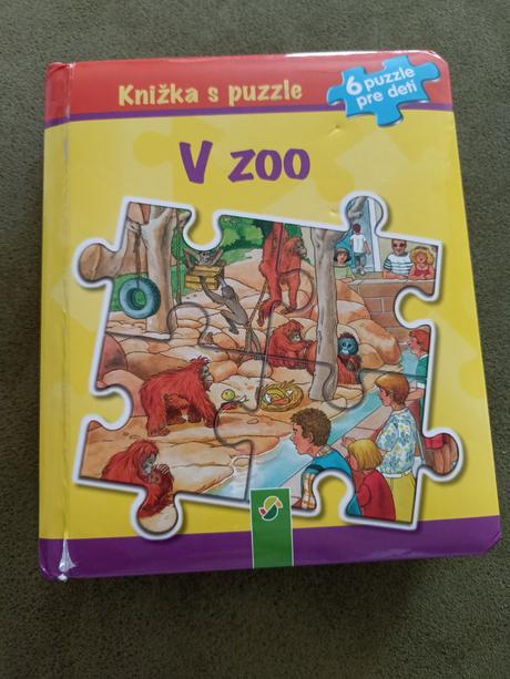 Kniha s puzzle v zoo,