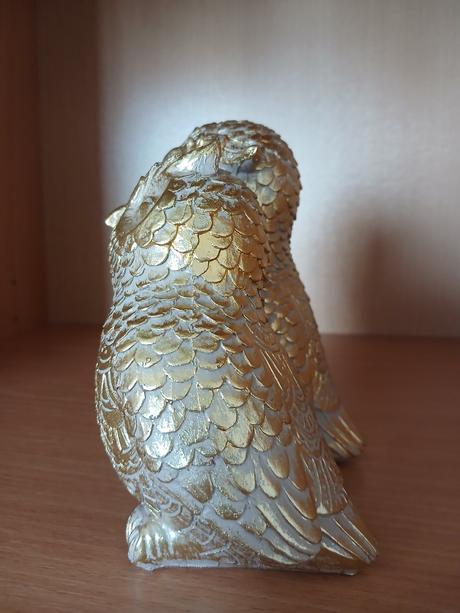 Keramická soška spojené sovičky 14 cm,