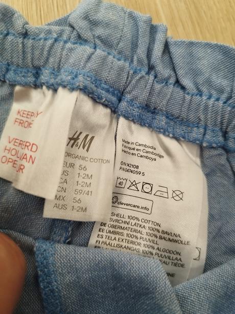 Kraťasy na plienočku, h&m,56