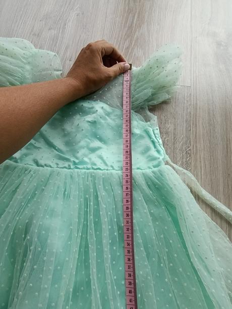Dievčenské tylové tyrkysové šaty, 128