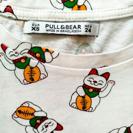 Pekné tričká sushi a mačka šťastia, pull&bear,xs