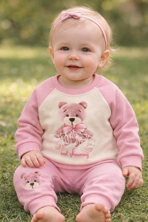 Bábätkovský teplákový komplet s medvedíkom, 68 / 80 / 86