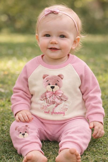 Bábätkovský teplákový komplet s medvedíkom, 68 / 80 / 86