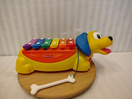 Retro 2v1 xylofón piáno psík fisher price 2002,