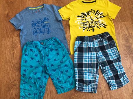 Tričká a trištvrťové nohavice, cena spolu, 104–116