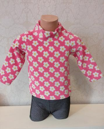 Dievčenská flisová mikina s kvetmi, 86