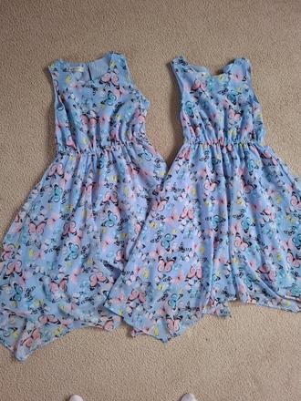 Letné šaty motýliky, h&m,140